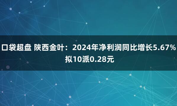 口袋超盘 陕西金叶：2024年净利润同比增长5.67% 拟10派0.28元